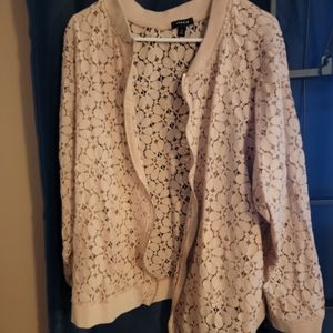 Pink lace bomber jacket
